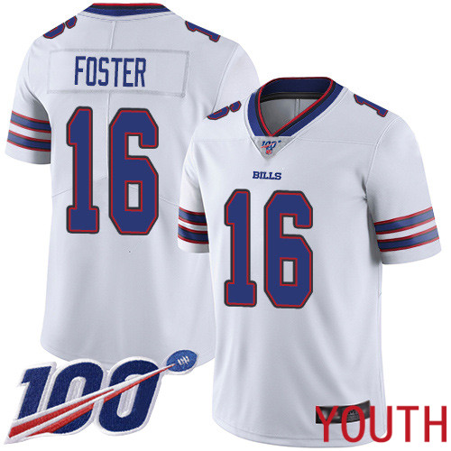 Youth Buffalo Bills #16 Robert Foster White Vapor Untouchable Limited Player 100th Season NFL Jersey